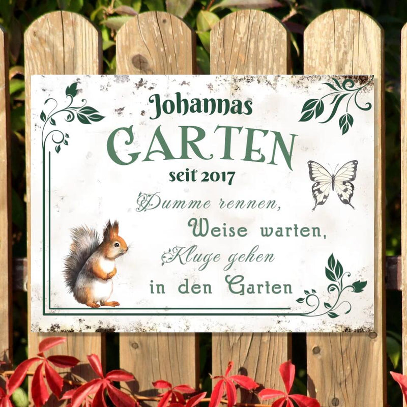 "Mein wundervoller Garten" Türschild zum personalisieren - Print my Hero