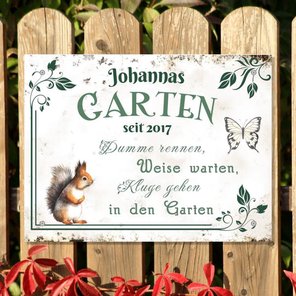 "Mein wundervoller Garten" Türschild zum personalisieren - Print my Hero