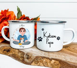 Katzenpapa E-Maille Kaffee Tasse individuell personalisierbar mit unterschiedlichen Katzen
