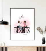 Personalisierbares Beste-Freundinnen Poster "Bestie"