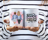 "Soul Sisters" Beste Freundinnen Tasse zum personalisieren mit Aquarell-Hintergrund