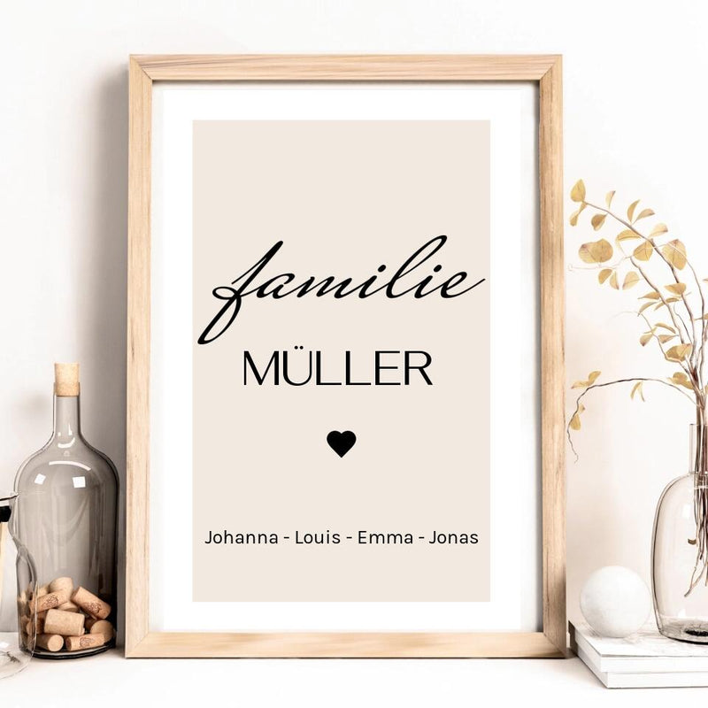 Personalisierbares Poster für Paare & Familien im schönen Handwriting-Stil