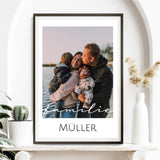 Familien-Poster personalisierbar mit Familiennamen & eigenem Foto