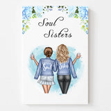 Personalisiertes beste Freundinnen Leinwand "Soul Sisters" für unvergessliche Momente – Für 2 Personen