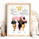 Personalisiertes beste Freundinnen Bild als Geburtstagsgeschenk für unvergessliche Momente – Poster für 2 oder 3 Personen