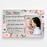 Personalisierte Leinwand zum Muttertag mit Blumenmuster - Sprüche individuell gestaltbar