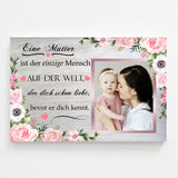Personalisierte Leinwand zum Muttertag mit Blumenmuster - Sprüche individuell gestaltbar