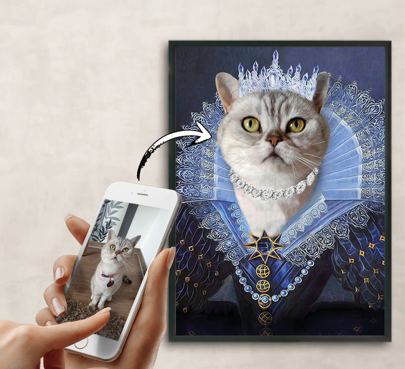 Renaissance-Stil Tierportrait "Die Königin" (wählbar als Kunstdruck oder Leinwand)