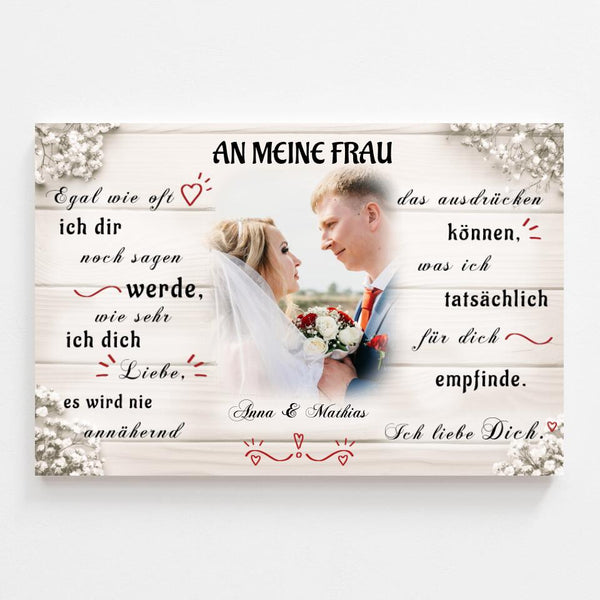 Personalisierbare Leinwand für Paare & Familien "An meine Traumfrau" - Print my Hero