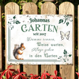 Personalisiertes Garten Türschild mit unterschiedlichen Sprüchen und Hintergründen - Print my Hero